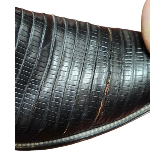 VINTAGE JUSTIN BLACK LEATHER COWBOY BOOTS SIZE 7.5 D WESTERN STYLE 9073 USA - Picture 10 of 15